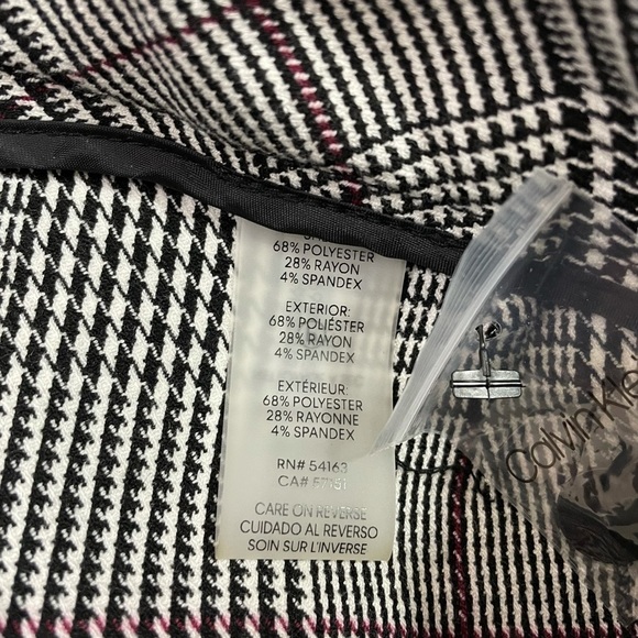 NWT Calvin Klein Mid Rise Modern Ankle Plaid Houndstooth Career Pants Size 2P - Picture 5 of 7